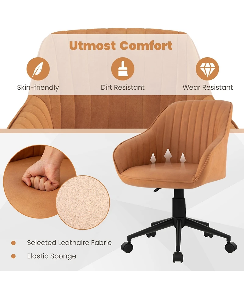Pu Leathaire Home Office Arm Chair Adjustable Swivel