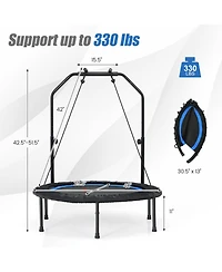 40'' Foldable Trampoline Fitness Rebounder Resistance Bands