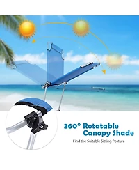 Costway Foldable Lounge Chair Outdoor Adjustable Beach Patio Pool Recliner