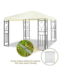 Costway 10'x10' Patio Gazebo Canopy Tent Steel Frame Shelter Patio Party Awning