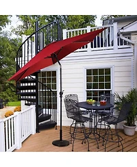 10FT Patio Umbrella 6 Ribs Market Steel Tilt W/ Crank Outdoor Garden