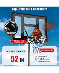 Portable Basketball Hoop Stand Adjustable Height Shatterproof