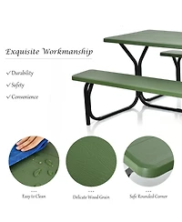 Picnic Table Bench Set Outdoor Backyard Garden Party Dining All Weather