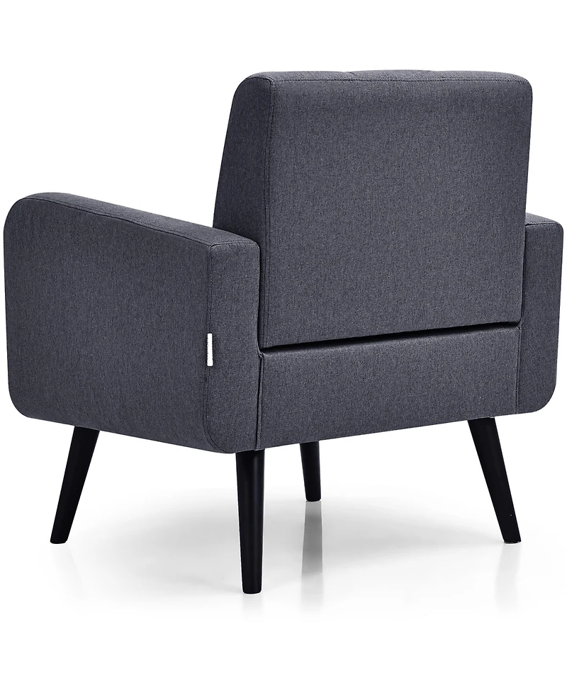 Mid Century Accent Chair Fabric Arm Single Sofa