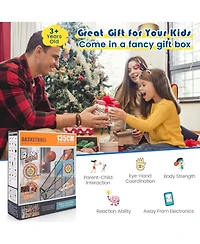 2-in-1 Kids Basketball Arcade & Sticky Balls Game w/Electronic Scoreboard Sound