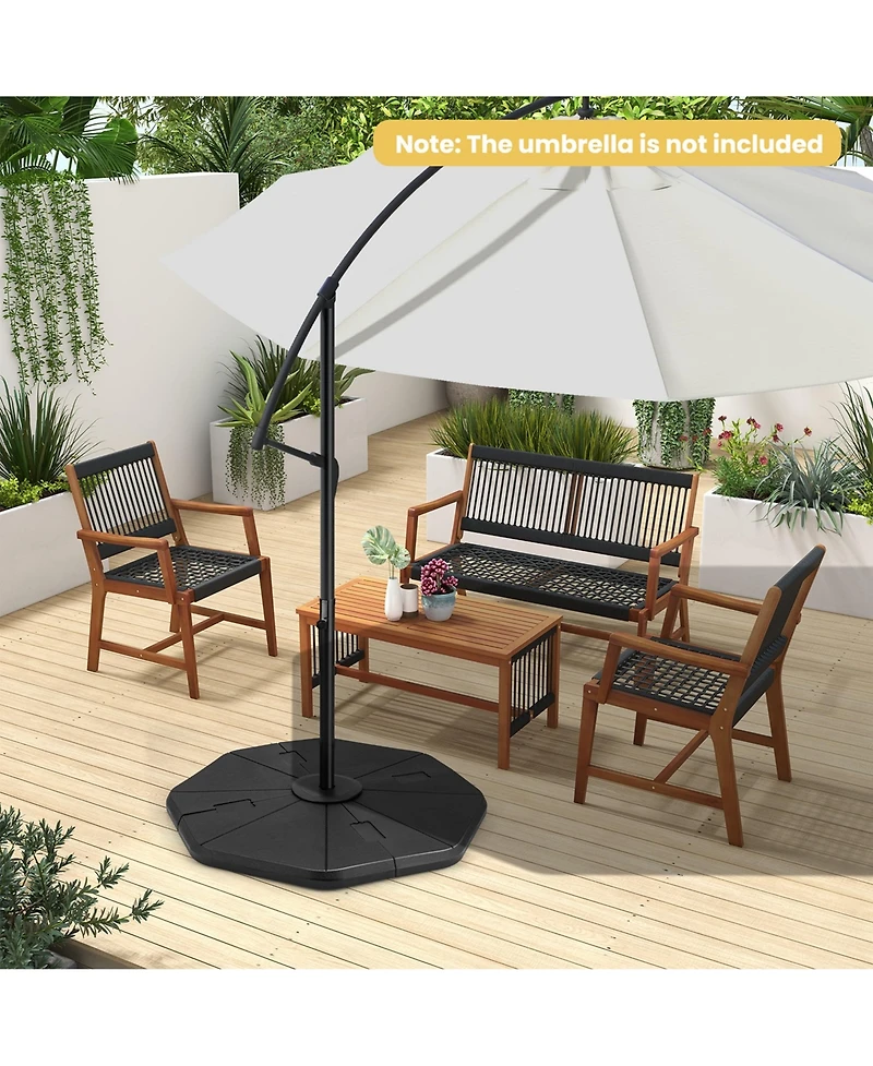 Costway 4PCS Fillable Umbrella Base Stand Patio Offset Cantilever Umbrella Base Garden