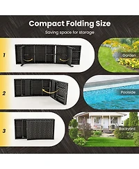 1PC Folding Patio Chaise Lounge Chair Outdoor Rattan Adjustable Recliner Quick Dry Foam