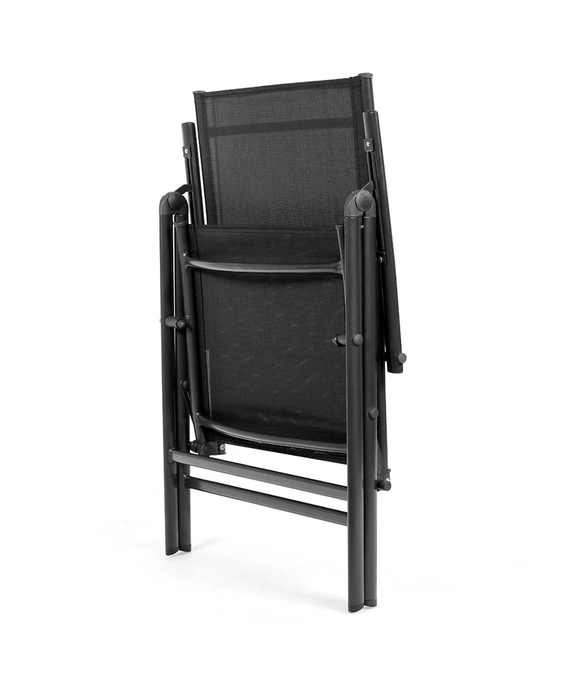 Costway Set of 2 Patio Folding Chair Recliner Adjustable