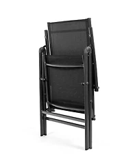 Costway Set of 2 Patio Folding Chair Recliner Adjustable