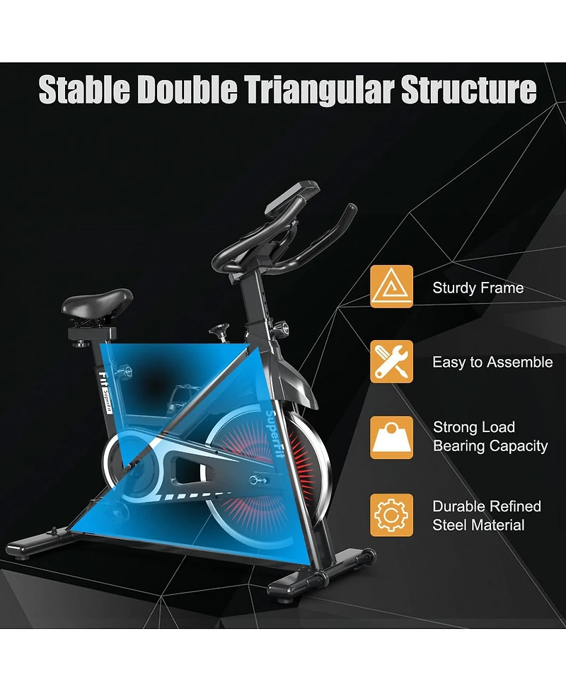 Indoor Cycling Stationary Bike Silent Belt Drive Adjustable