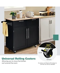 Rolling Kitchen Cart Island Heavy Duty Storage Trolley Cabinet