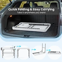 Costway Folding Fish Cleaning Table Portable Camping Table with Faucet Hose Grid Rack