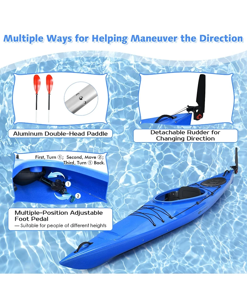 Costway Single Sit-in Kayak Single Fishing Kayak Boat