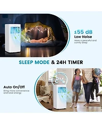 8000 Btu Portable Air Conditioner 4-in-1 Ac Unit with Cool Fan Dehum Sleep Mode