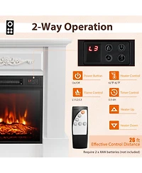 32'' Electric Fireplace Mantel Tv Stand Space Heater