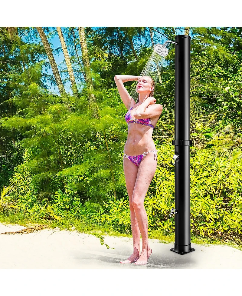 7.2 Ft 10 Gallon Solar Heated Shower w/Adjustable Head & Foot Tap Spigot
