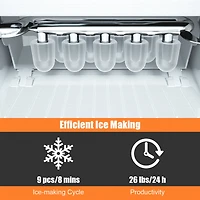 Portable Ice Maker Machine Countertop 26Lbs/24H Self-cleaning