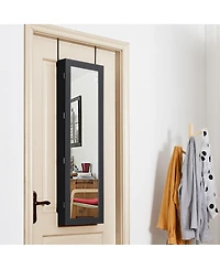 Costway Wall Door Mounted Mirror Jewelry Cabinet Organizer