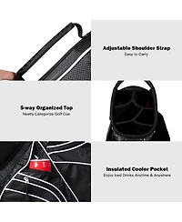Golf Stand Cart Bag Club w/6 Way Divider Carry Organizer