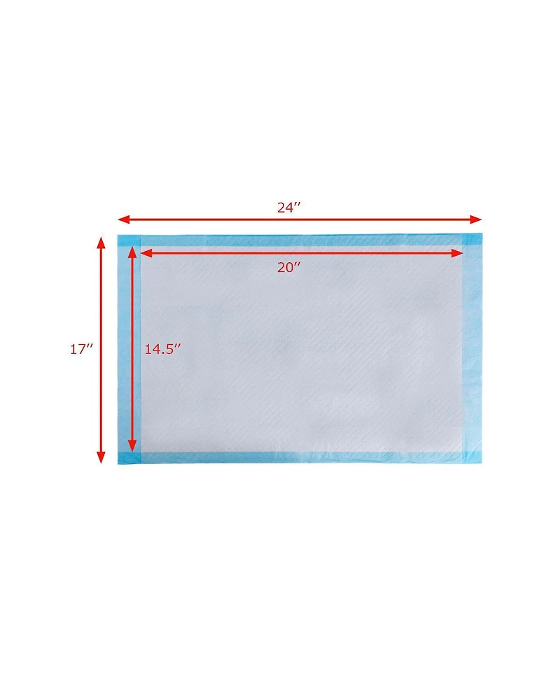 300 Pcs 17'' X 24'' Puppy Pet Pads Dog Cat Wee Pee Piddle Pad Training Underpads