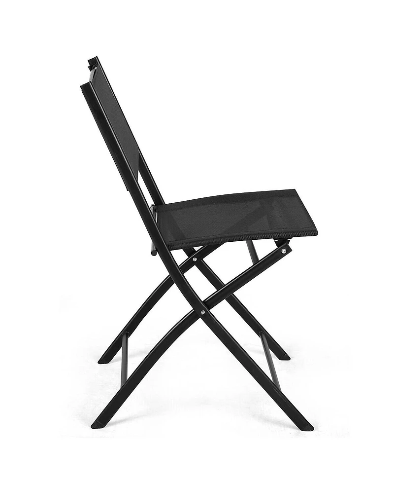 Costway Set of 4 Outdoor Patio Folding Chairs Camping Deck Garden Pool Beach Furniture