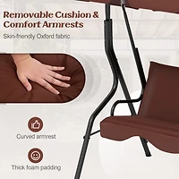 3 Seats Patio Canopy Swing Glider Hammock Cushioned