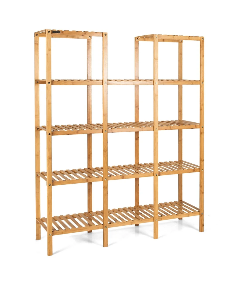Multifunctional Bamboo Shelf Flower Plant Stand Display Storage Rack Unit Closet