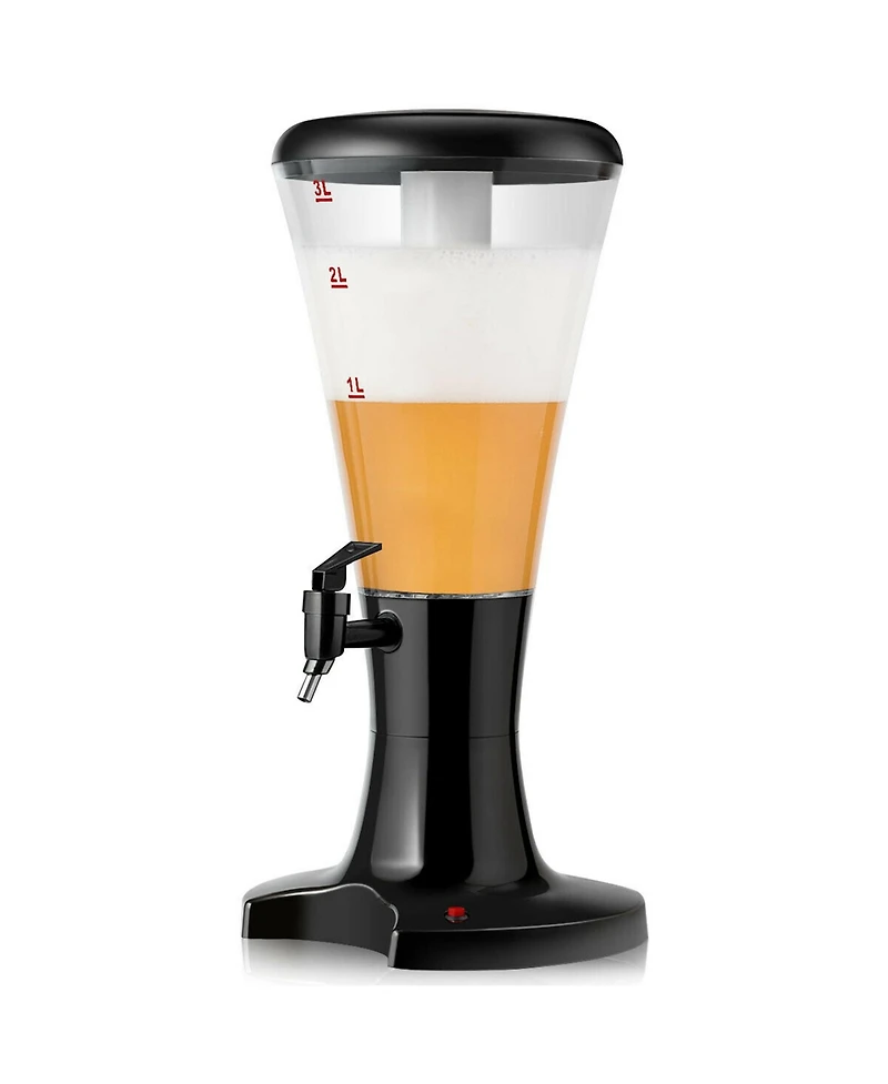 Set of 2 Cold Draft Beer Tower Dispenser 3L Plastic w/Led Lights New