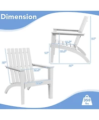Costway Patio Adirondack Chair Acacia Wood Lounge Armrest Garden Deck