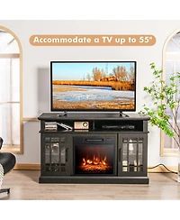 48'' Fireplace Tv Stand W/ 1400W Electric Fireplace for TVs up to 50 Inches