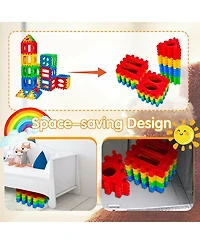 32 Pieces Big Waffle Block Set Kids Educational Stacking Building Toy
