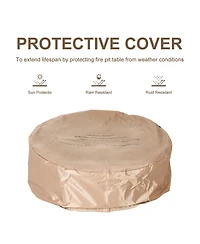 28'' Propane Gas Fire Pit Outdoor 40,000 BTUs Stone Finish Lava Rocks Cover