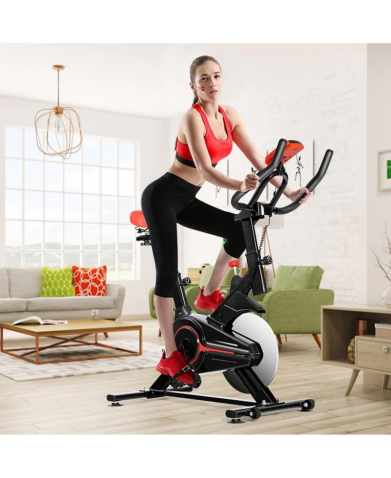 Indoor Exercise Bike Fitness Cardio W/4-way Adjustable Seat