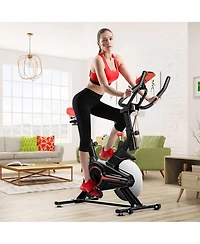 Indoor Exercise Bike Fitness Cardio W/4-way Adjustable Seat