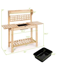 Garden Potting Bench Workstation Table
