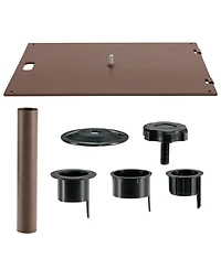 50LBS Patio Square Umbrella Base Stand Market Umbrellas Handle Wheels