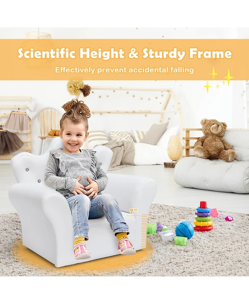 Pink Kids Sofa Armrest Chair Couch Children Toddler