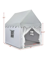 Kids Play Tent Large Playhouse Children Play Castle Fairy Tent Gift w/ Mat