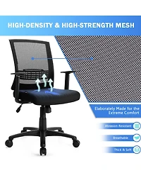 Mesh Office Chair Mid Back Task Chair Height Adjustable