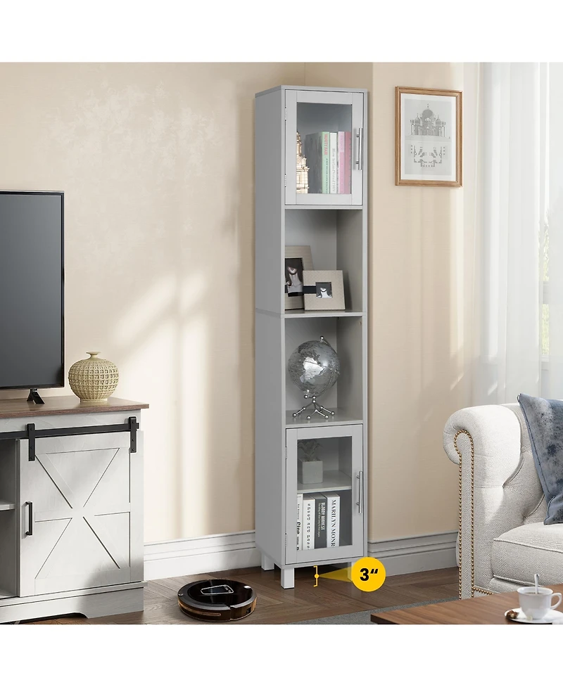 71'' Tall Tower Bathroom Storage Cabinet Organizer Display Shelves Bedroom