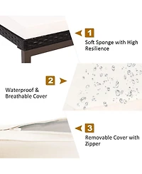 Inolait Outdoor Adjustable Reclining Patio Rattan Lounge Chair with Backrest