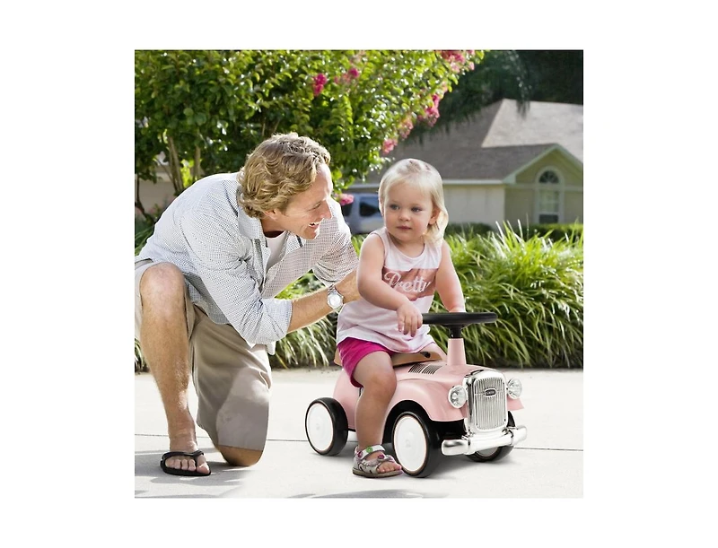 Slickblue Kids Sit to Stand Vehicle with Working Steering Wheel and Under Seat Storage