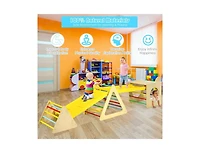 Slickblue Toddler 5 in 1 Triangle Climber Play Gym Set with 2 Ramps
