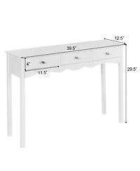 Costway Console Table Hall table Side Table Desk Accent Table 3 Drawers Entryway