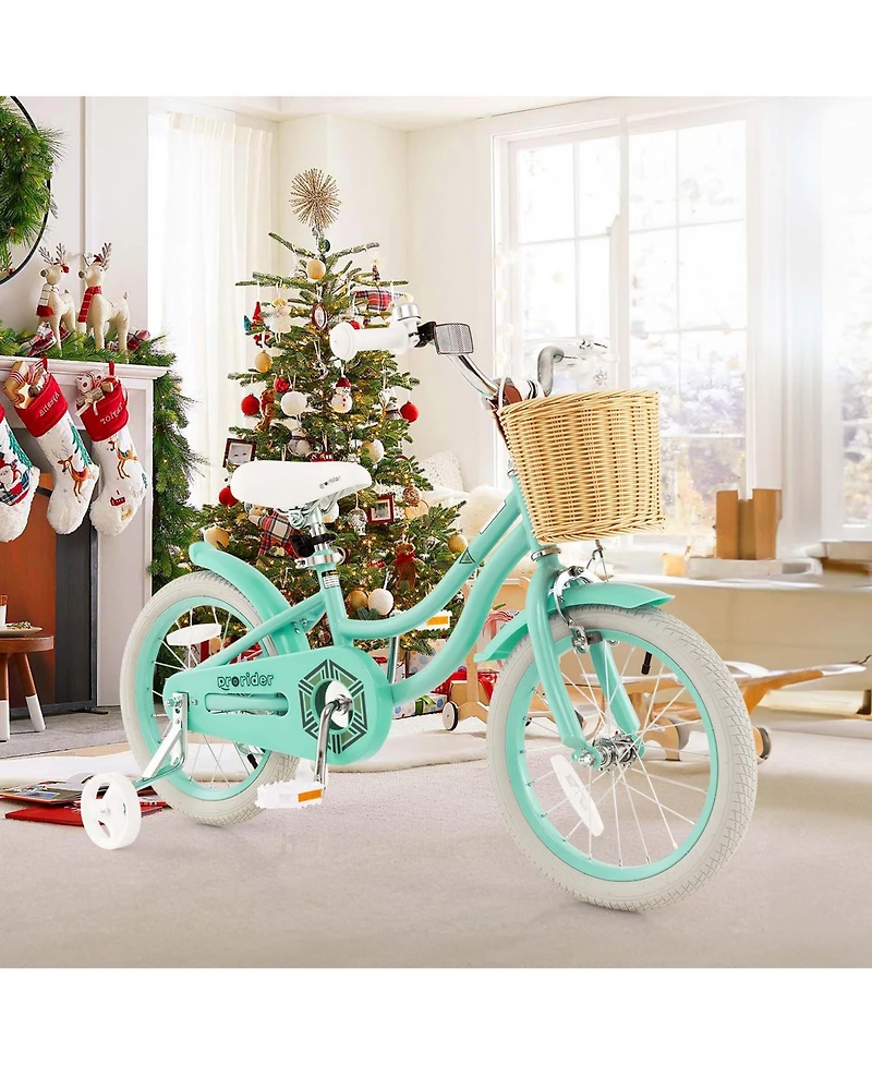 16" Kid s Bike with Training Wheels Adjustable Handlebar Seat Handbrake