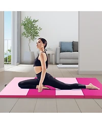 10' x 4' x 2" 4-Panel Folding Exercise Mat with Carrying Handles for Gym Yoga