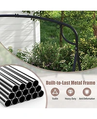 Costway Patio Metal Swing Stand Heavy-Duty A-Shaped Swing Frame with Double Side Bars
