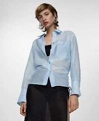 Mango Women's Oversized Silk Cotton Shirt