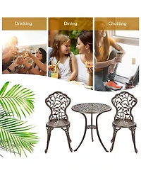 3 Pieces Cast Aluminum Bistro Set