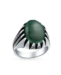 Bling Jewelry Biker Animal Claw Set Large Oval Cabochon Signet Statement Western Ring Oxidized Silver